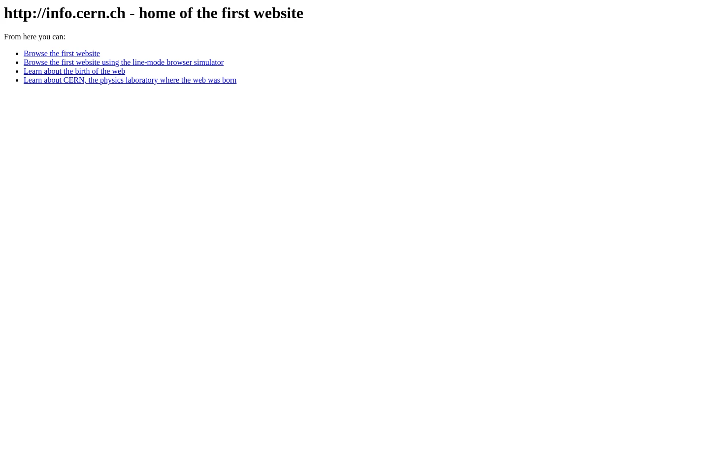The First Website 页面快照